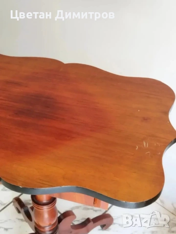 Винтидж дървена помощна масичка с чекмедже  За игра на шах , снимка 9 - Антикварни и старинни предмети - 54135836