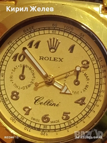 Класически модел мъжки часовник ROLEX Gellini с кожена каишка 32269, снимка 3 - Мъжки - 53491337