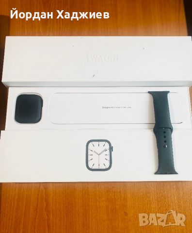 ПЕРФЕКТЕН! Apple Watch 7 / 45mm / Midnight / iwatch / black черен, снимка 1 - Смарт гривни - 45650426