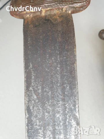 Голям бронзов кинжал-кама с кания/стар африкански ритуален нож 46см, снимка 10 - Антикварни и старинни предмети - 50352286