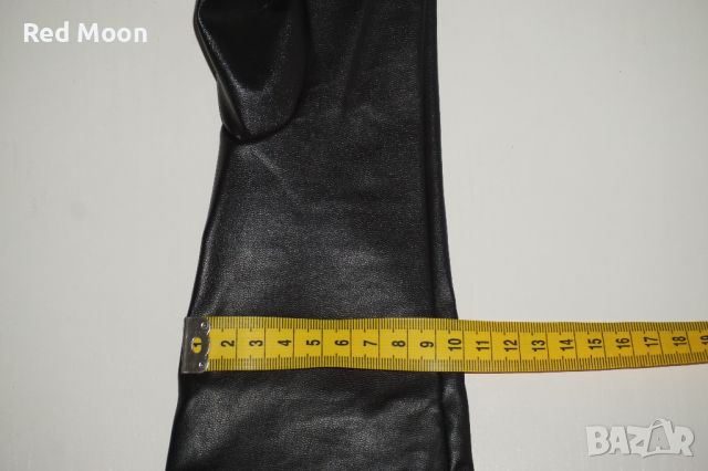 Дълги Черни Ръкавици От Изкуствена Кожа Размер S, снимка 16 - Ръкавици - 45483178