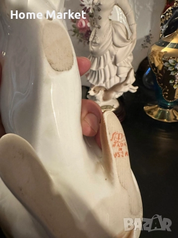 Lomonosov USSR Circa  1950 porcelain English Pointer dog - изящен и огромен сетер, снимка 15 - Антикварни и старинни предмети - 52791333