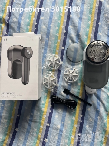 Аспиратор за текстил HECKERMANN, за дрехи, 1200mAh, 3 скорости, черен, комплект с 3 остриета, снимка 2 - Други - 52621731