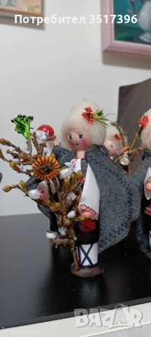 Сурвакар - дървена кукла с национална носия- Сурвакари, снимка 5 - Декорация за дома - 52648626