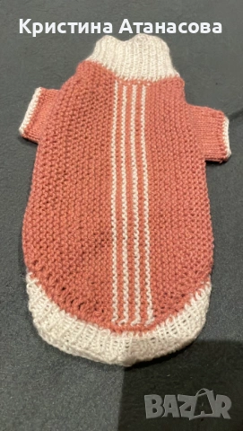 Кучешко плетено палто за малко куче, снимка 3 - За кучета - 53728420