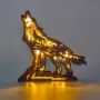 LED нощна лампа статуя на вълк 3D дърворезба за декорация, снимка 5