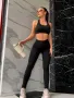 Дамски черен спортен оформящ екип, снимка 1