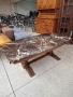 Масивна Маса с Дърворезба и Мрамор с Повдигащ механизъм-внос от Германия!, снимка 1