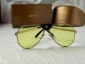 Gucci 2024 мъжки слънчеви очила авиатор с кожа 5 цвята, снимка 9
