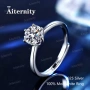 AITERNITY 925 Сребърен Солитер Пръстен с 1кт Диамант Мойсанит. Сертификат, снимка 1
