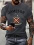 Мъжка тениска с къс ръкав,щампа на ирландско уиски,ежедневна дишаща материя, снимка 1 - Тениски - 45653402