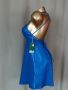  HALARA S Синя еластична рокля с брокатен отблясък, снимка 3