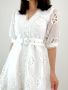 Красива елегантна рокля в нежно-бяло, бродерия, снимка 2