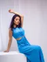 Елегантна синя дамска рокля, снимка 5