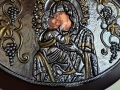 Страхотна Посребрена Икона На Божията Майка Със Младенеца, снимка 4