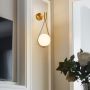 KRIPINC 5W стенна лампа със стъклена топка, златна LED стенна лампа, ретро стенна лампа, снимка 3
