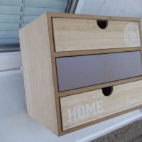 Кутия декоративна дървена за съхранение с 3 чекмеджета, снимка 2 - Други стоки за дома - 45481922