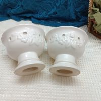 Свещници от бяла керамика, снимка 4 - Други - 46053341