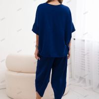 Дамски памучен комплект блуза + панталон, 3цвята , снимка 9 - Комплекти - 45656883