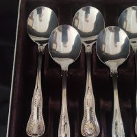 Винтидж 6 броя десертни лъжици със сребърно покритие на Viners Sheffield England , снимка 6 - Антикварни и старинни предмети - 45899521