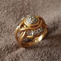 ЗЛАТЕН 18 КАРАТА БРИЛЯНТИ диаманти елегантен пръстен злато, снимка 1 - Пръстени - 45602502