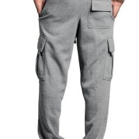 Мъжки едноцветни карго панталони с много джобове и свободна кройка, 4цвята , снимка 5 - Панталони - 45659237