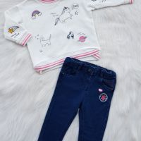 Дънков клин и блуза H&M за бебе 6-9 месеца, снимка 9 - Комплекти за бебе - 45442471