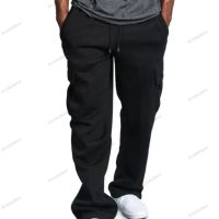 Мъжки едноцветни карго панталони с много джобове и свободна кройка, 4цвята , снимка 6 - Панталони - 45659237