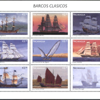 Чисти марки в малък лист Кораби Платноходи 1996 от Никарагуа, снимка 1 - Филателия - 45070637