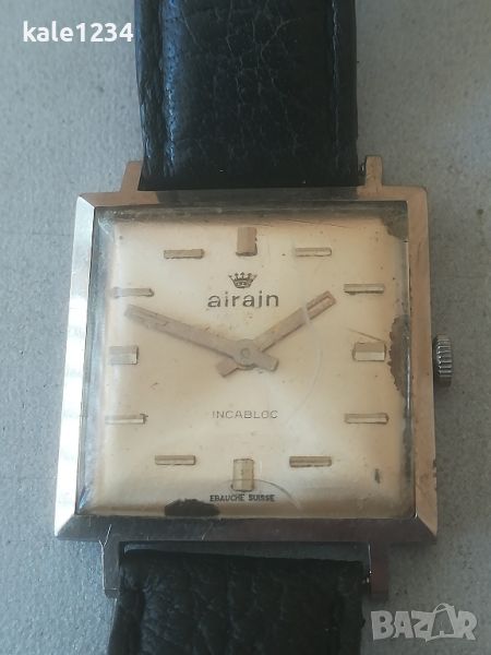 Швейцарски часовник Airain. Swiss made. Vintage watch. Ретро. Механичен. Military , снимка 1
