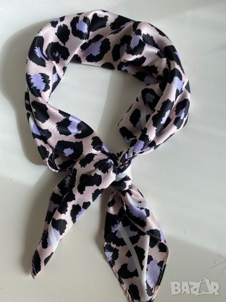 Леопардов шал/ кърпа за глава в розово и лилаво, снимка 1