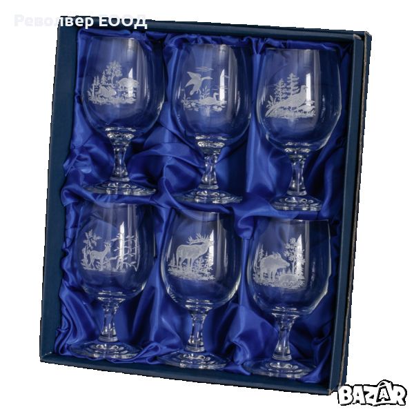 Комплект от 6 кристални чаши за вино Fritzmann, снимка 1