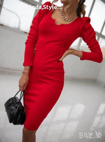 Дамска рокля в червен цвят , снимка 1