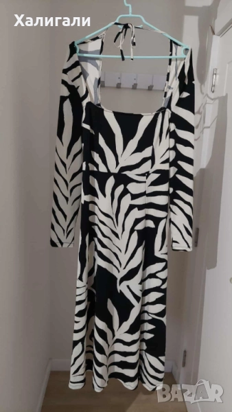 Монохромна рокля в екрю и черно HM, размер М, снимка 1