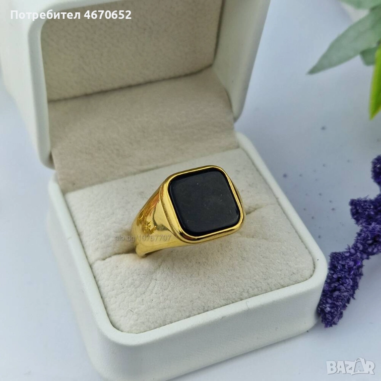 Пръстен „Black Stone Square“, снимка 1