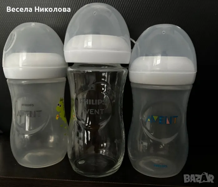 Ръчна помпа за кърма philips avent, 3 бр. шишета, 2 накрайника и др., снимка 1