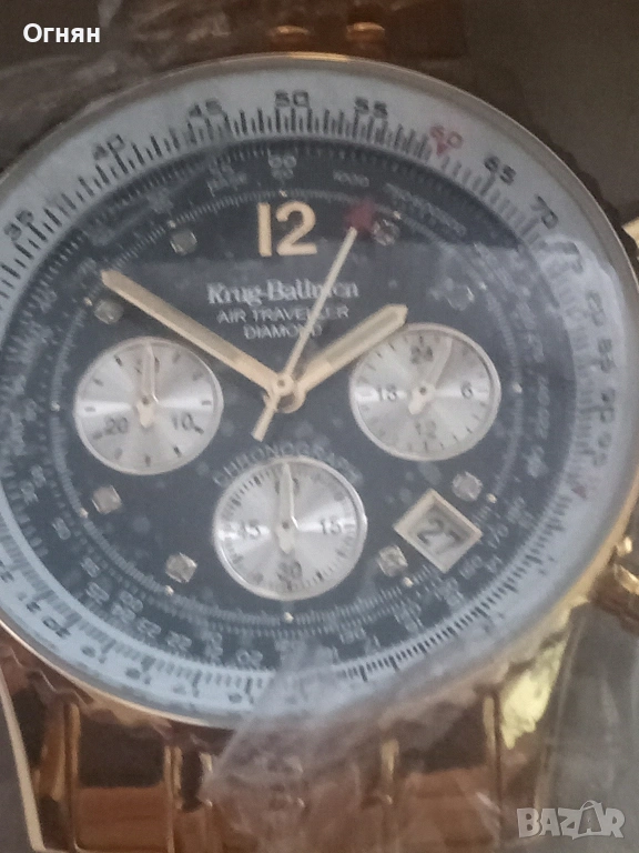 Mъжки часовник Chronograph Krug-Baumen с диаманти, снимка 1