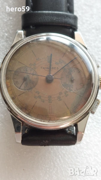 Мъжки колекционен часовник хронограф-Таванес 1940г./Tavannes chronograph watch/, снимка 1