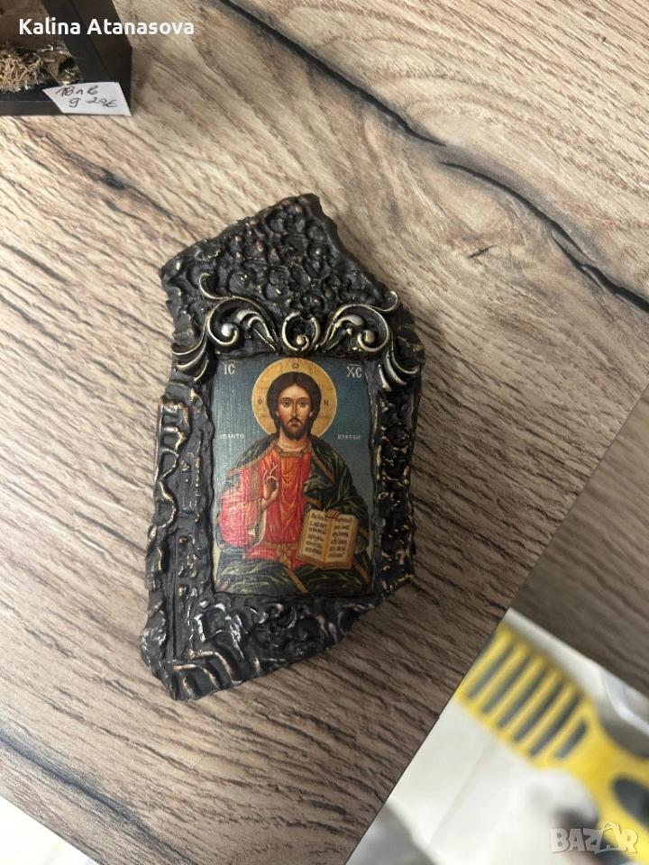 Ръчно изработена икона на Иисус Христос Пантократор, снимка 1