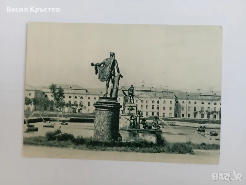 Картичка - двустранна, уникат, черно-бяла, " Година 1944 Петродворец Горната градина" Русия, снимка 1