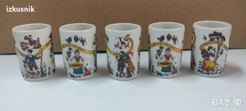 Ретро баварски чашки Jahreszeiten /„Четири сезона“/, снимка 1