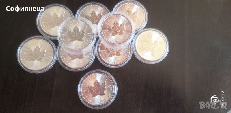 СРЕБРО 1 OZ КАНАДСКИ КЛЕНОВ ЛИСТ 2020 г 1 УНЦИЯ, снимка 1