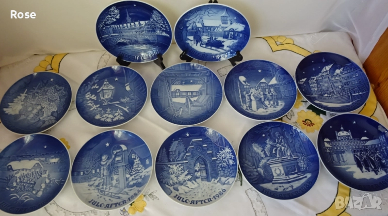 Предлагам поредица 12 броя  чинии Vintage Копенхаген Дания B&G  , снимка 1