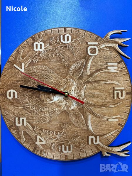 Ръчно изработен часовник/картина от дърво, снимка 1