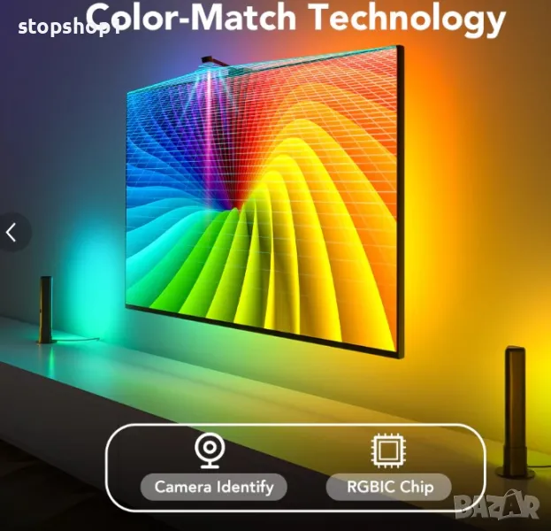 Подсветка за телевизор Govee DreamView T1 Pro с камера и 2 осветителни тела , снимка 1