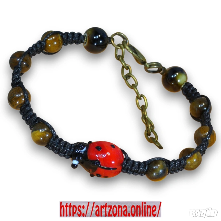 Гривна с тигрово око тип шамбала №3982, снимка 1