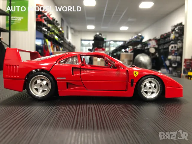 Метална колекционерска количка BURAGO FERRARI F40 мащаб 1:18 NEW, снимка 3 - Колекции - 47108373