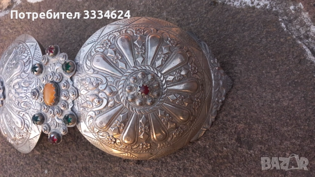 Голяма Кюстендилска сребърна пафта пафти, снимка 3 - Антикварни и старинни предмети - 53623545