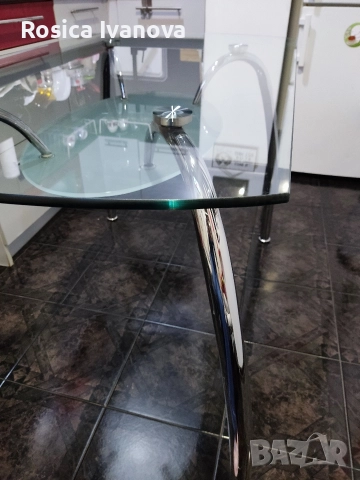 Стъклена трапезна маса 120/70, снимка 5 - Маси - 52764047