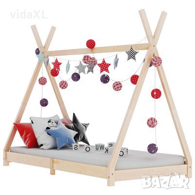 vidaXL Рамка за детско легло, бор масив, 70x140 см(SKU:283364